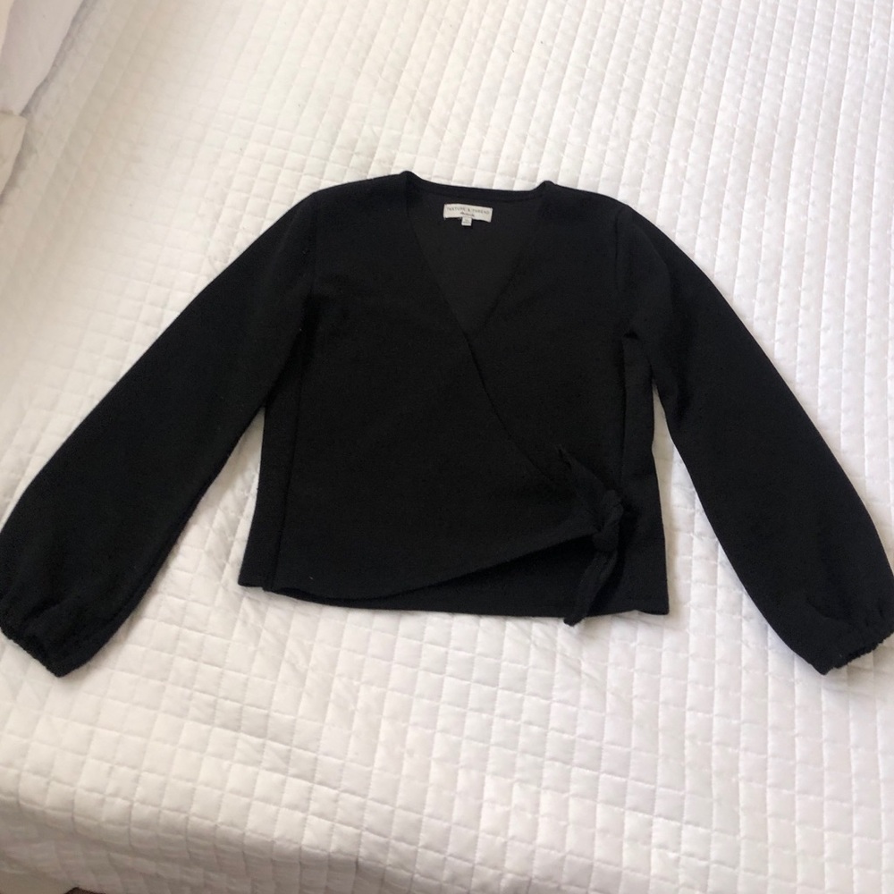 MADEWELL long sleeve wrap tie front top